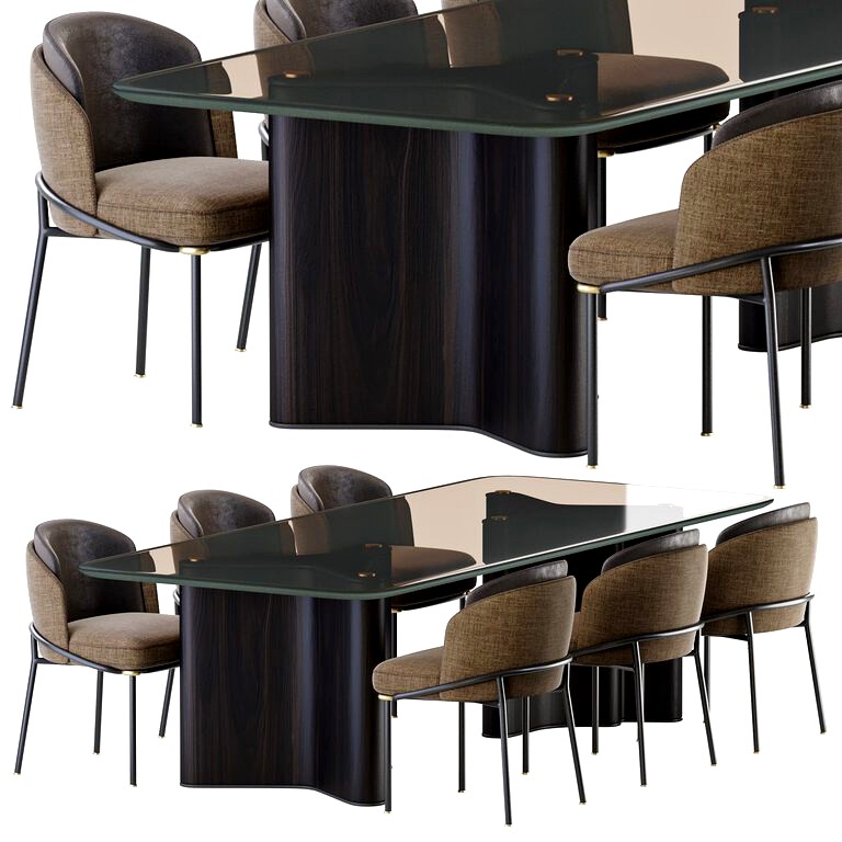 Lou Dining Table and Fil Noir Chair (101271)