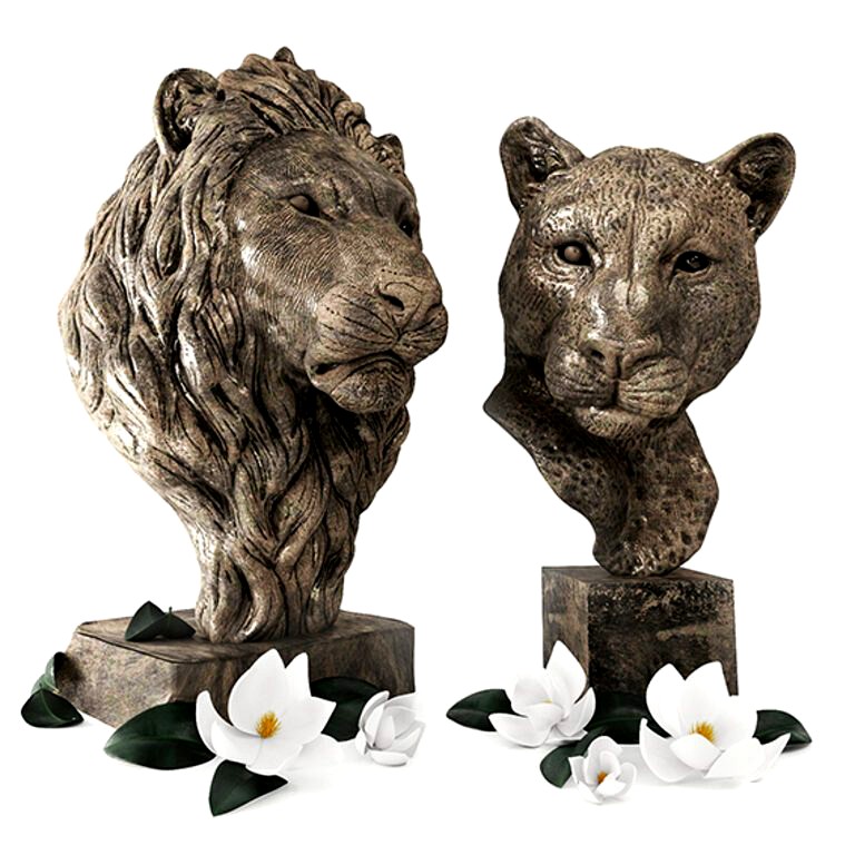 Bust of a Lion and Lioness (22744)