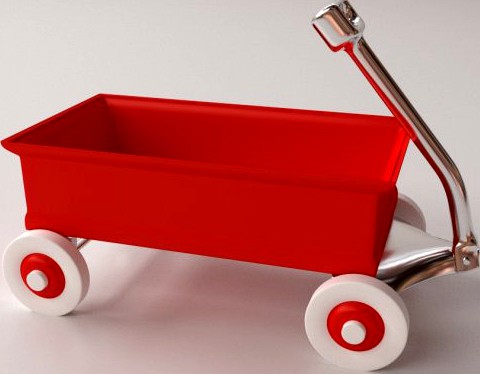 Red Wagon 3D Model