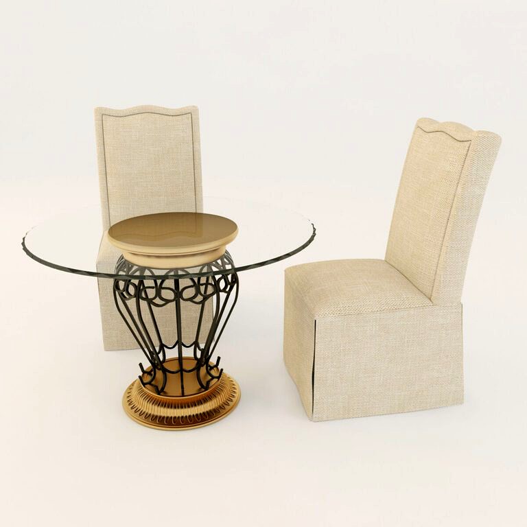 Coaster Slauson Dining Table With Glass Top / Slauson Parson Chair (18677)