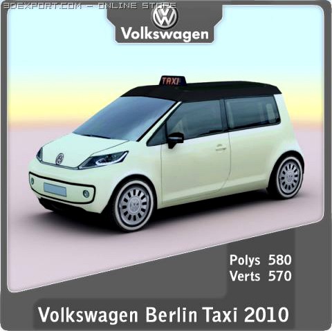 2010 Volkswagen Berlin Taxi 3D Model