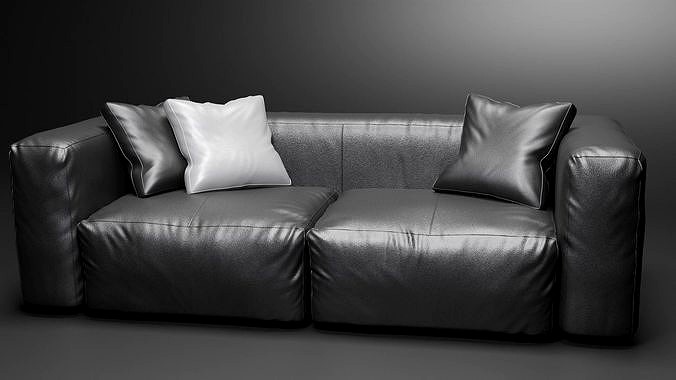 3d modern Leather Sofa 3d model