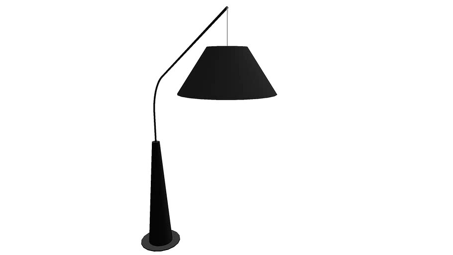 CB2 Gibson Black Hanging Arc Floor Lamp with Black Shade
