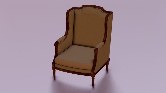 ARM CHAIR GAME READY LOW POLY