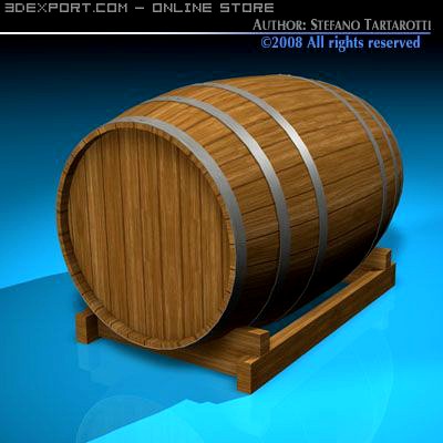 Wine barrel 3D Model