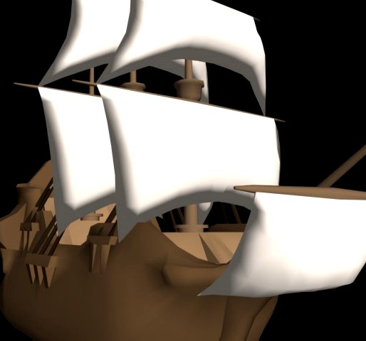 Medieval Ship Galleon 3d model for Games 3D Model