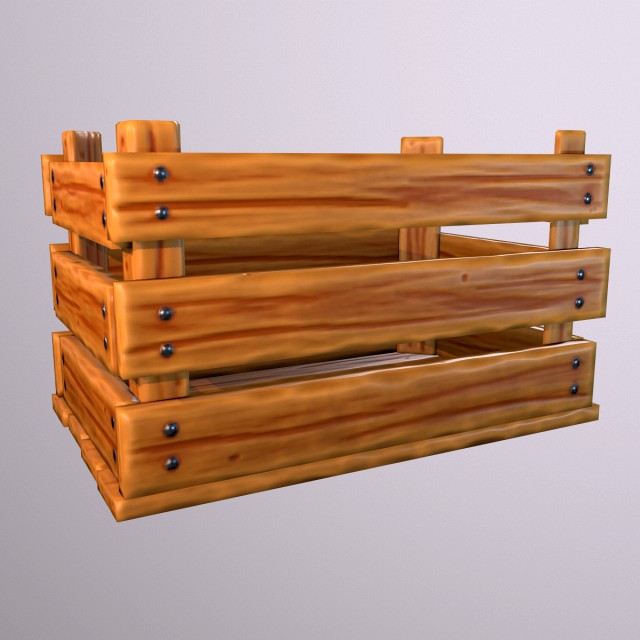 Stylized wood crate 3d model