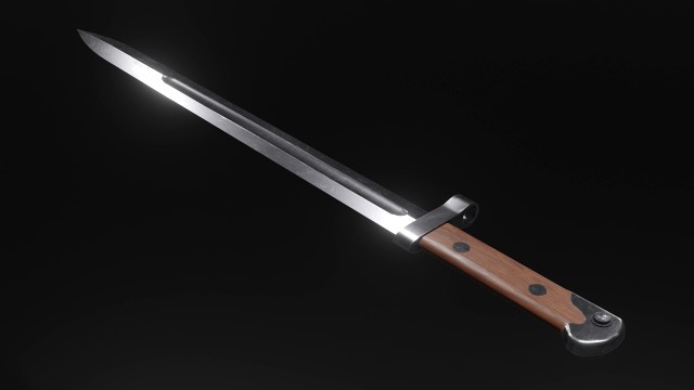 Bayonet knife low-poly