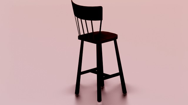 WOODEN CHAIR LOW POLY GAME READY