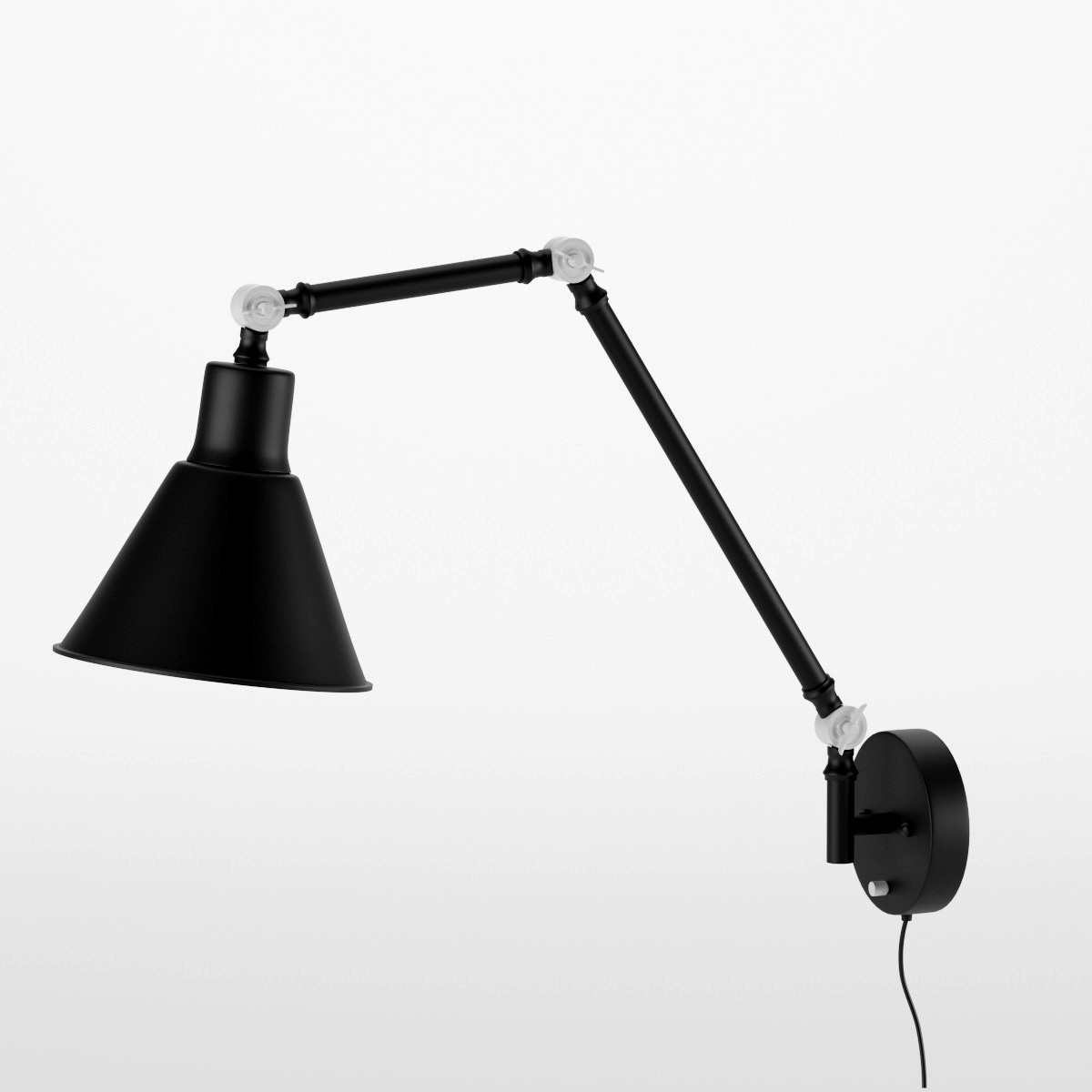 Moder Wray Black and White Plug-In Wall Lamp