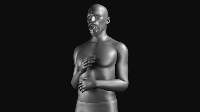 Scared man