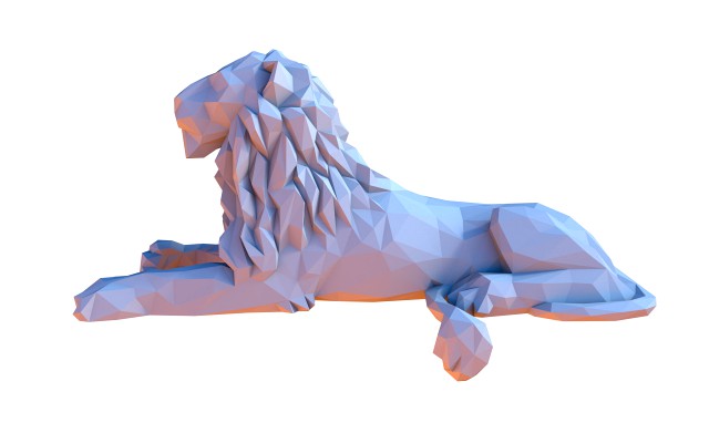 Low poly cartoon lion