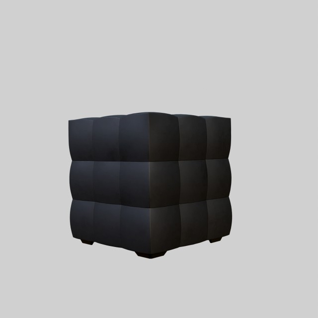 Leather pouf