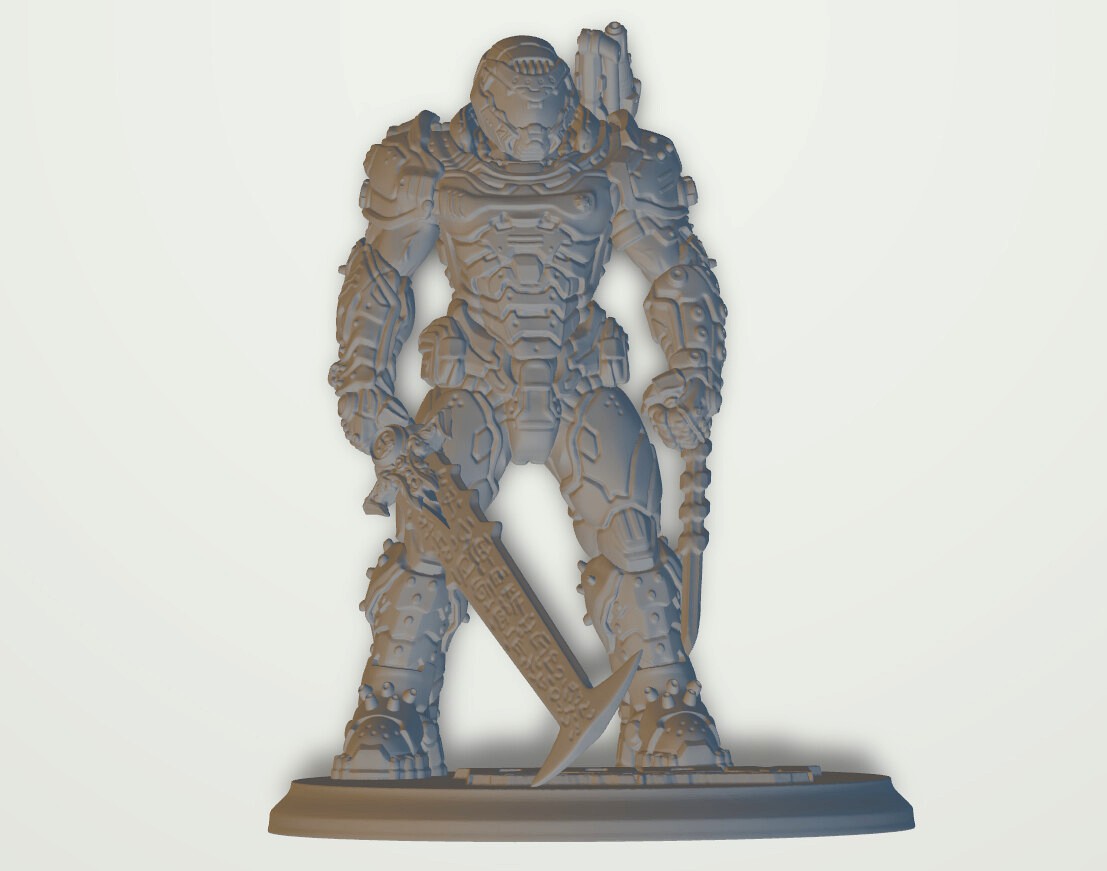 DoomGuy 3D model for print (30cm)