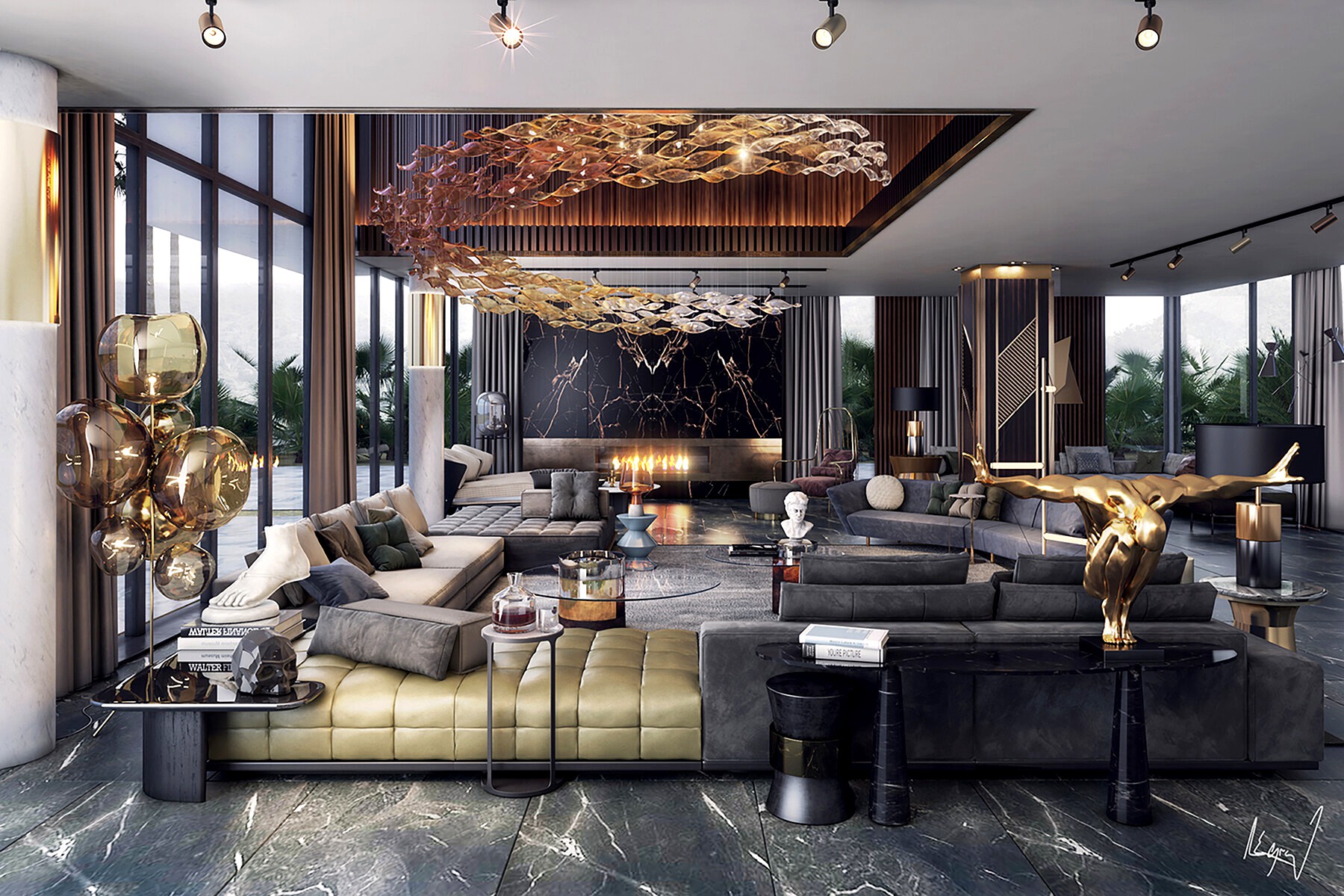 Studia 54 Reproduction living room (luxury villa in morocco )