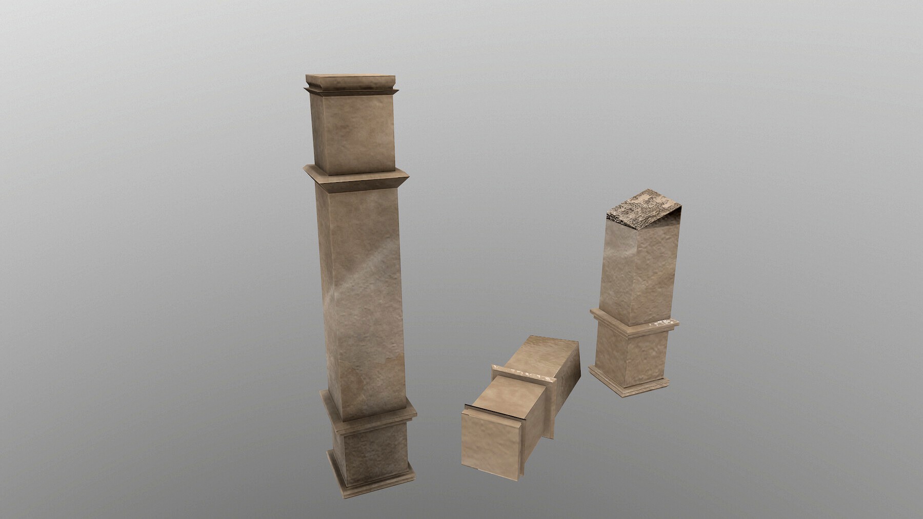 Low Poly Square Column 3D Model