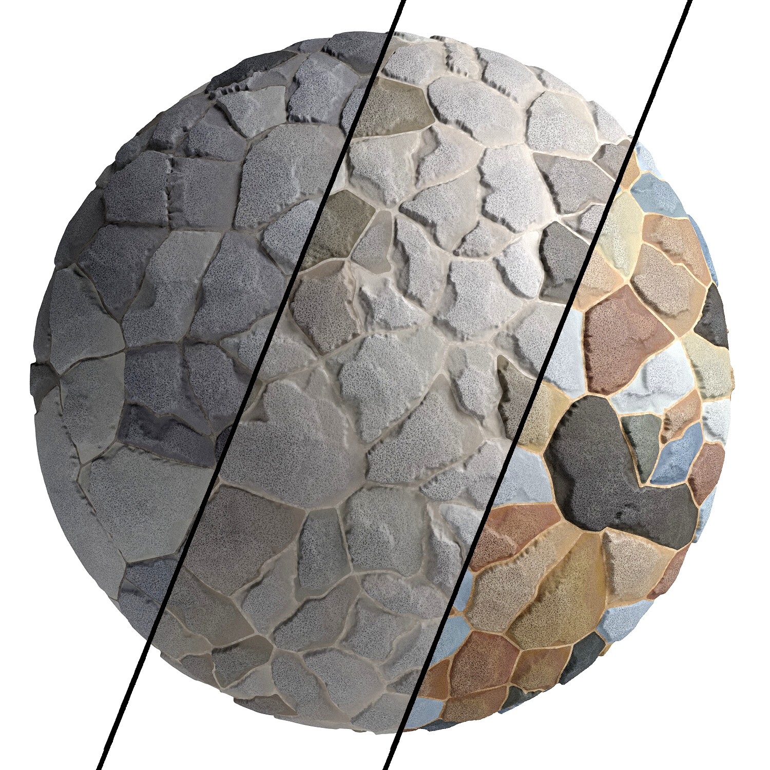 Ston Wall Material 2 - By 3 Color, Pbr By Sbsar, 4