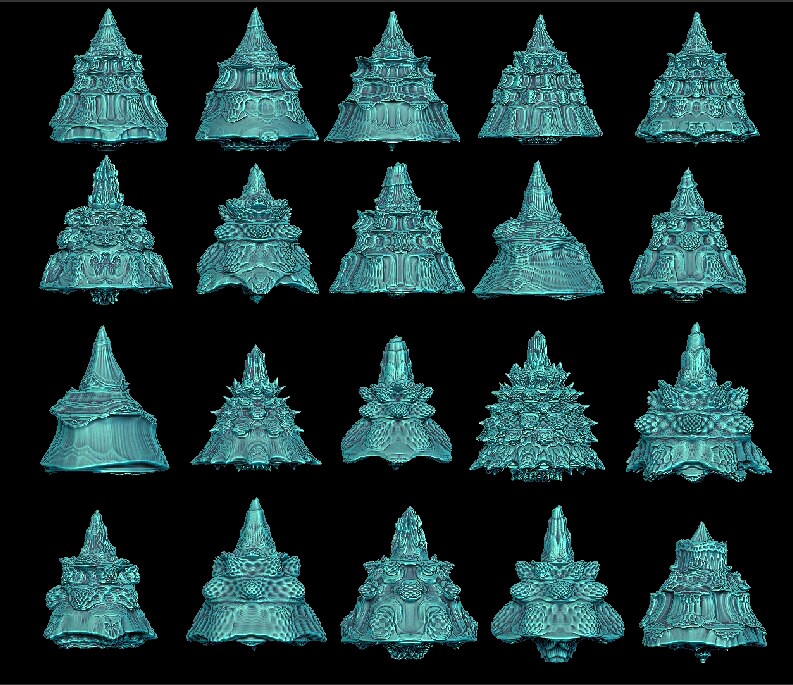 20 cone fractal 3D print model 3D print model