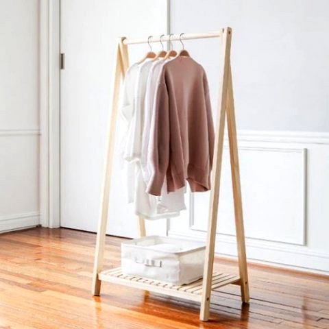 Solid wood storage shelf type 1-A