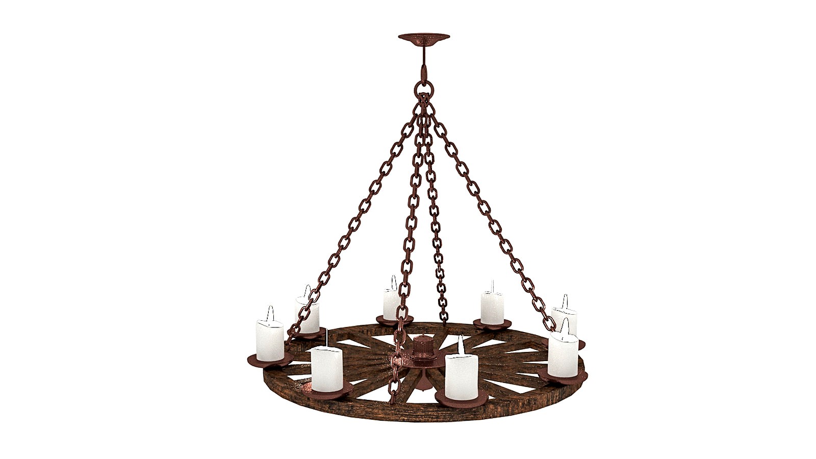 3D Old Wheel Chandelier