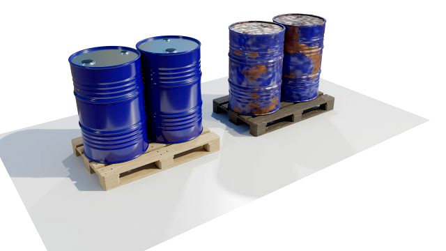 Pallet with Steel Barrels