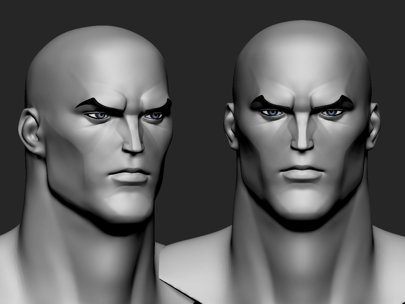 Hero head comic basemesh
