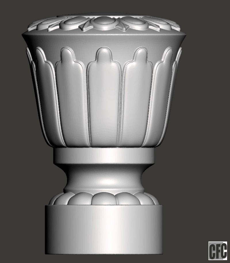 WoodCarving Finial - 3d model for CNC - FinialCFC05