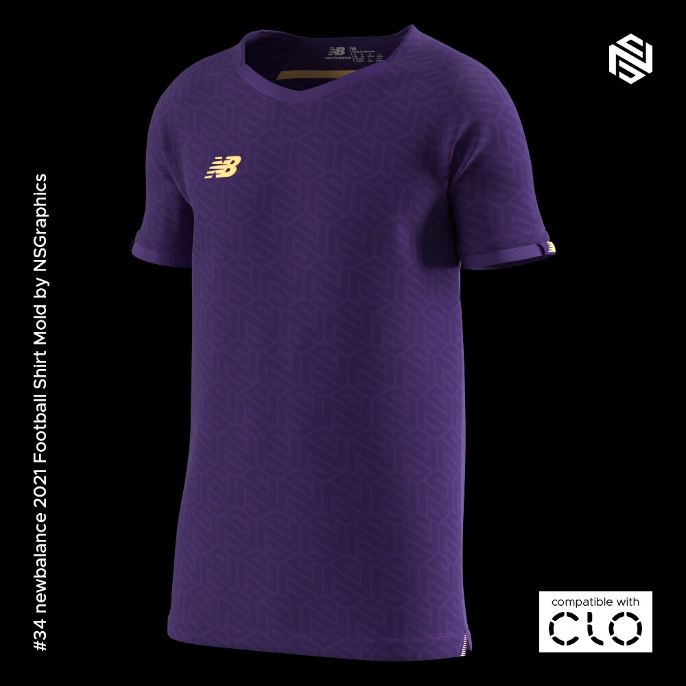 New Balance 2021 Football Shirt for CLO3D & Marvelous Designer