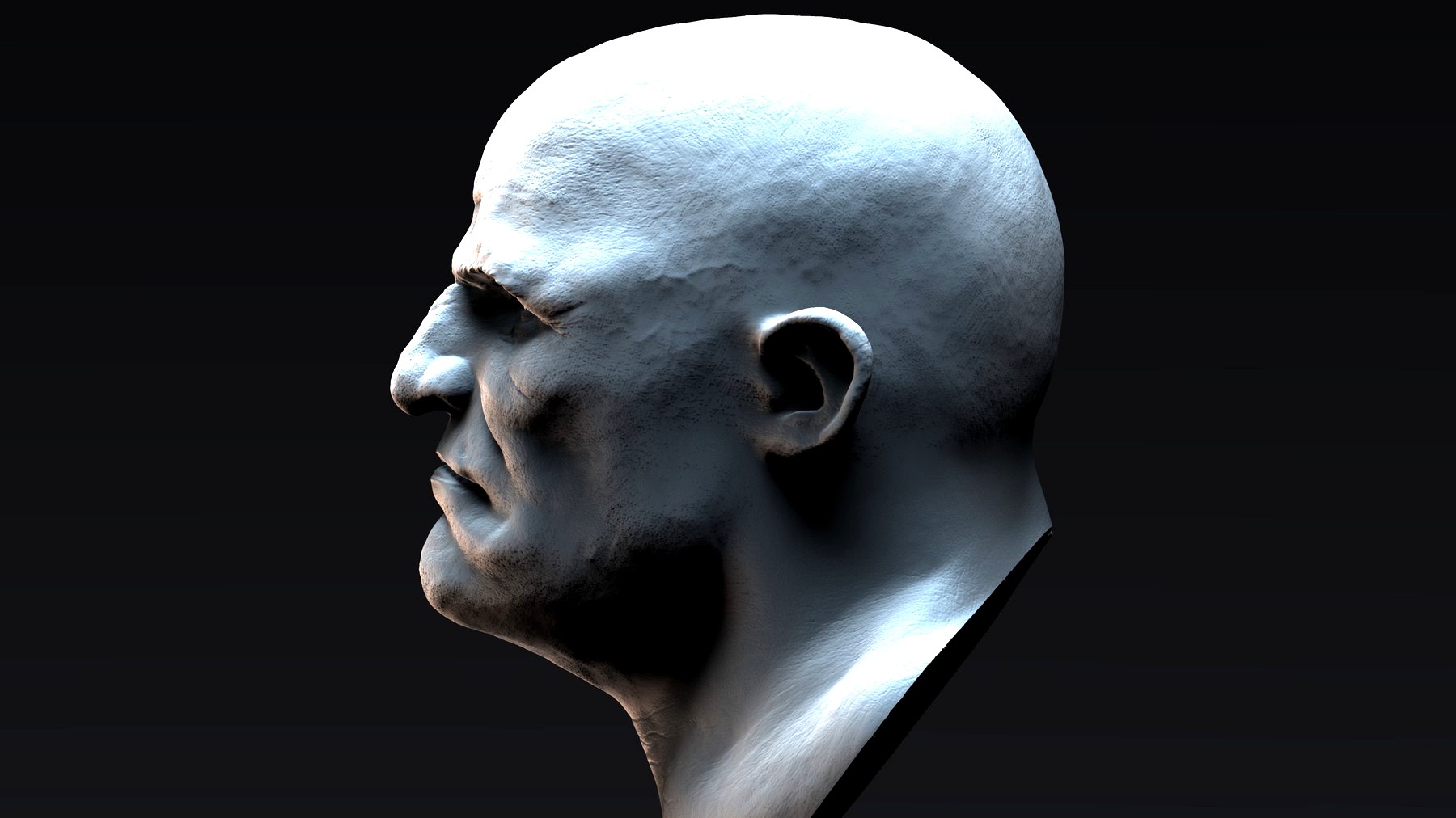 Stylized Male Head Bust