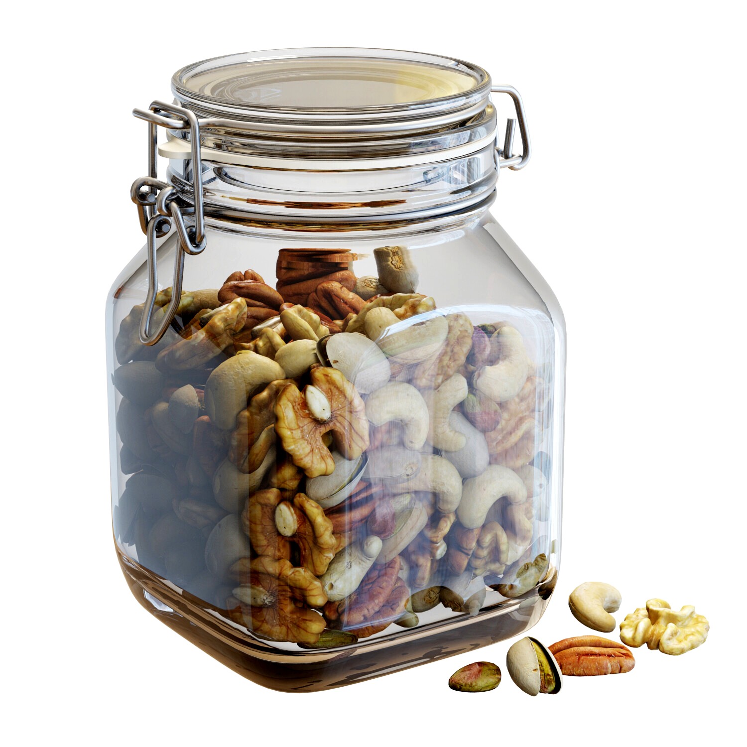 3D Model / Food Set 19 / Fido Jar with Mixed Nuts