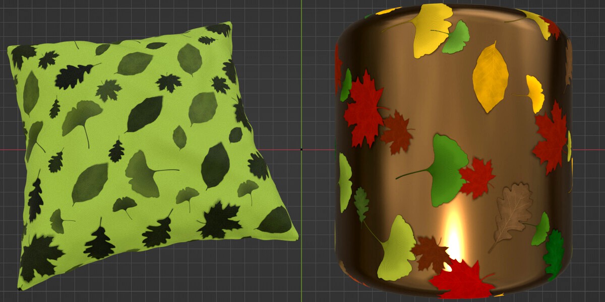 Semi-procedural Leaves Texture for Blender