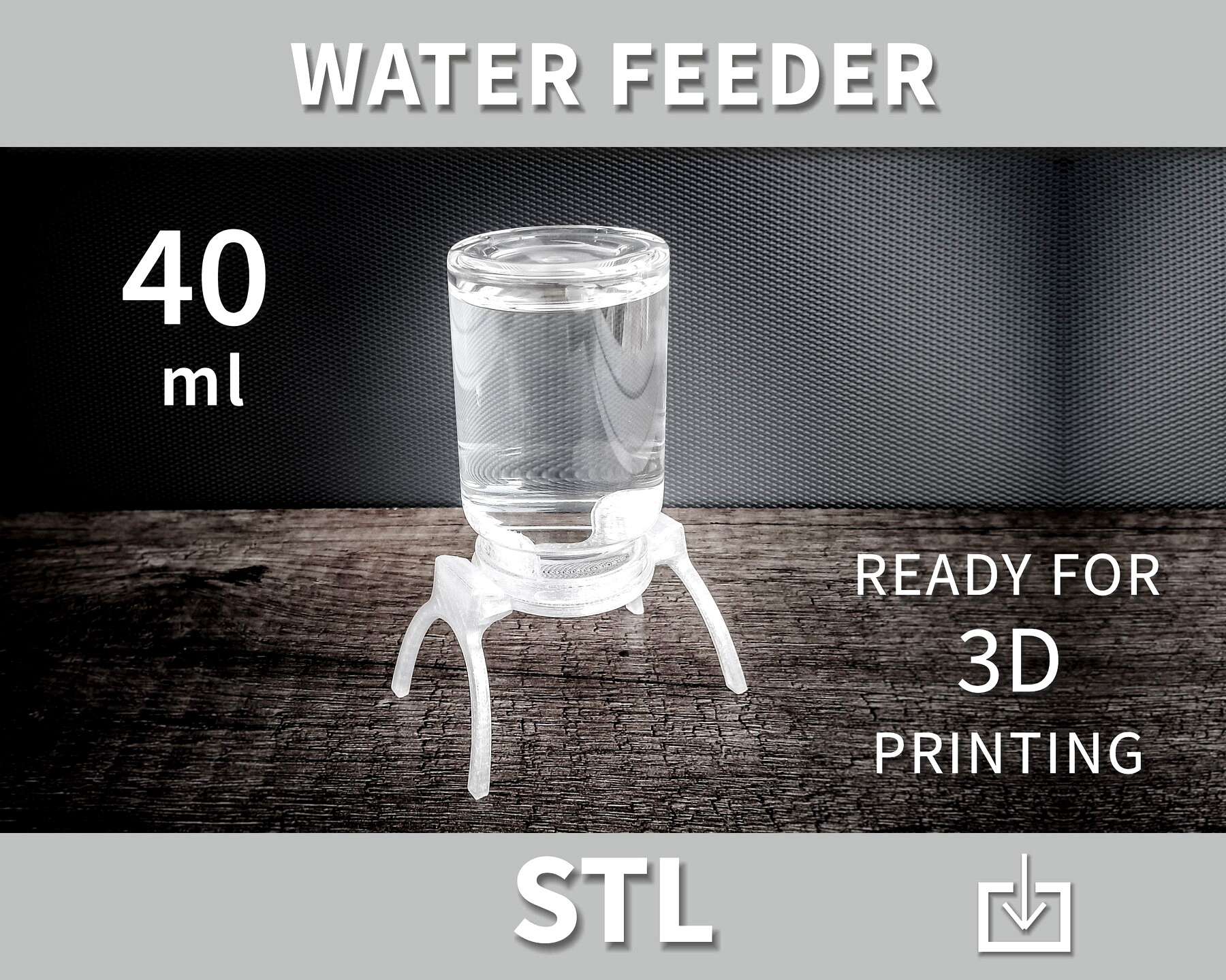 3D model Water Feeder Tower 40 ml for ant insect stl file for all 3d printers