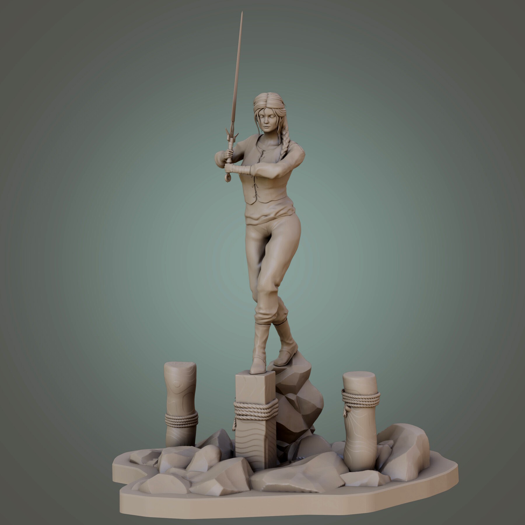 Ciri from Witcher for 3D printer