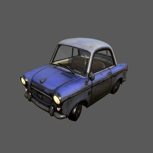 Toon Taxi car blue 3D model