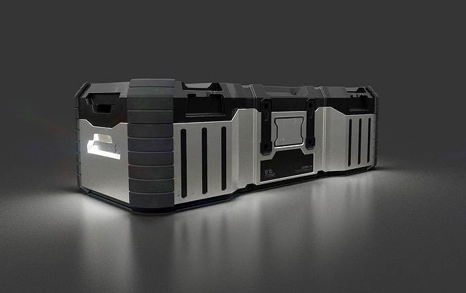 Scifi loot supplies crate 3D model very high detail