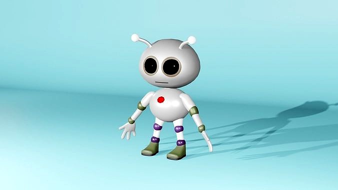 Cute Robot Cartoon Character