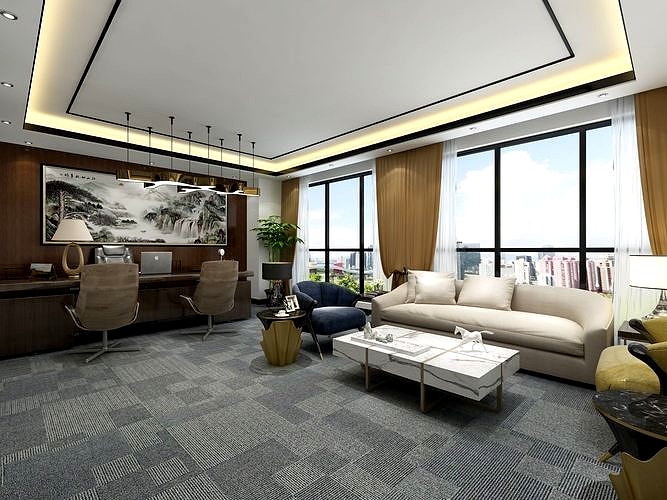 Modern Office 3D model 5
