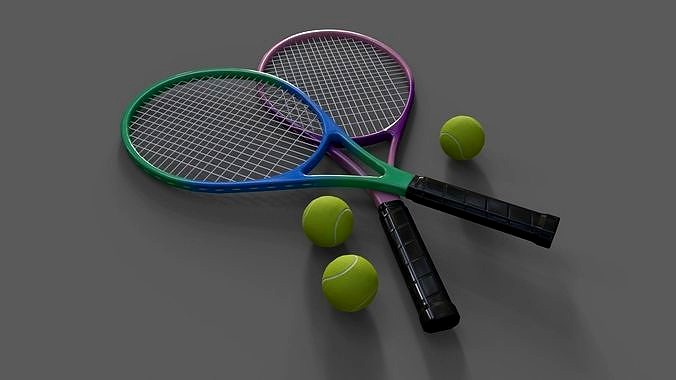 PBR Tennis Racket Bat and Ball