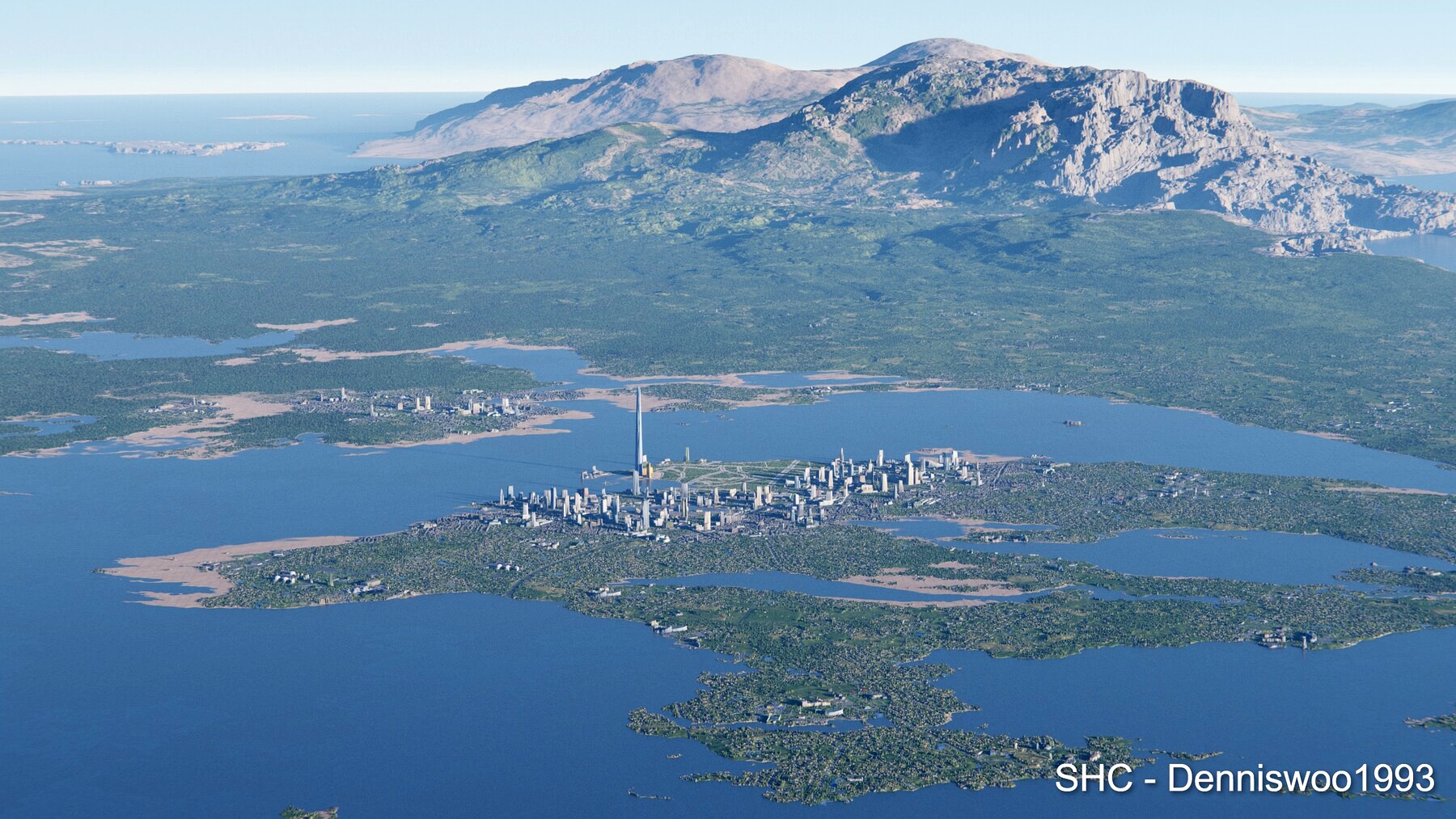Large scale procedural terrain generator with 3D cities and vegetation