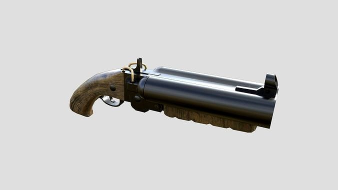 Thumper Grenade Launcher-machine Gun - game ready Model