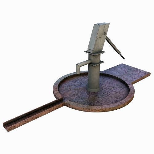 Water stream pump Low-poly 3D model - GameReady