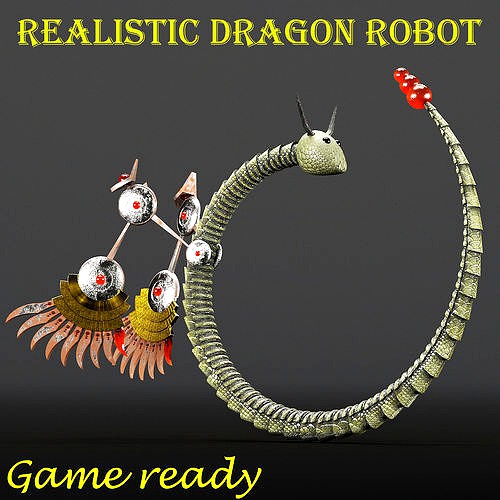 realistic dragon robot 3D model