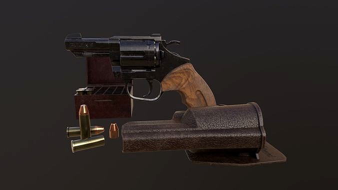 Rook Compact Old Revolver with Accessories