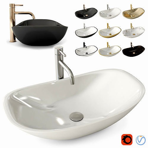 Washbasin Royal with a mixer Lungo High