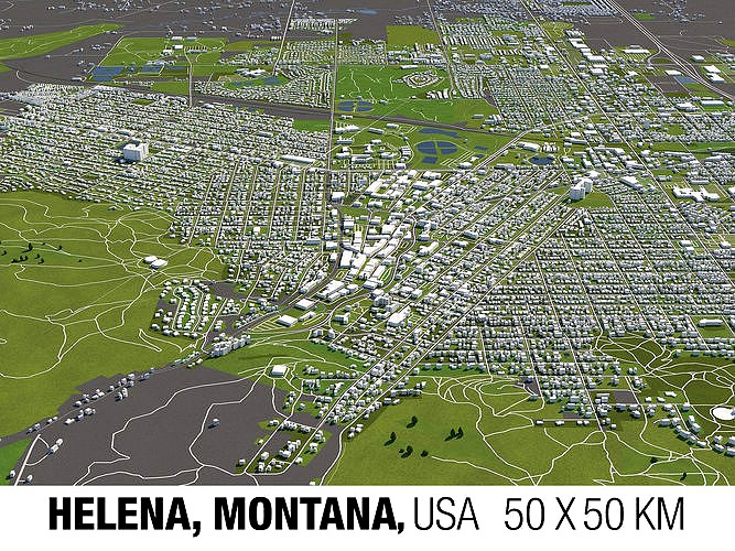 Helena Montana USA 50x50km