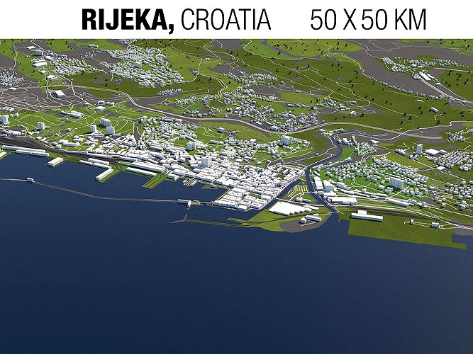 Rijeka Croatia 50x50km