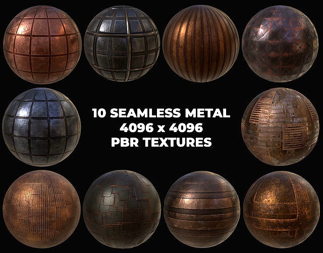 10 Seamless Rusty and Grungy Metal PBR Materials - Set