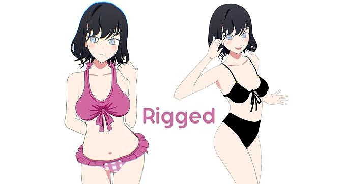 Anime girl - Swimsuit - Rigged