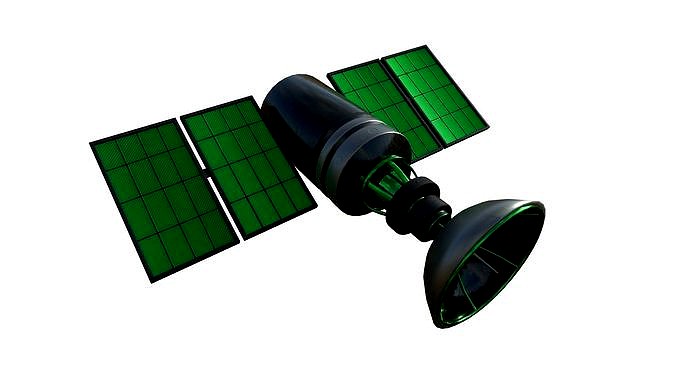 Satellite D01 Black Green - SciFi Space Design