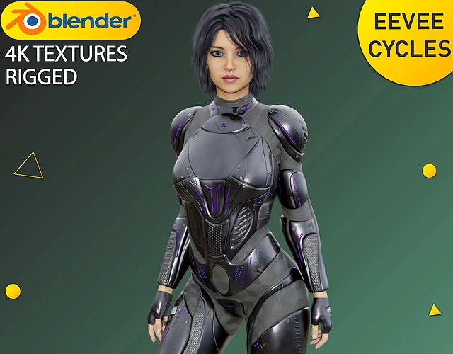 Advanced Female Character 84 with Sci-fi Ranger Suit - Rigged